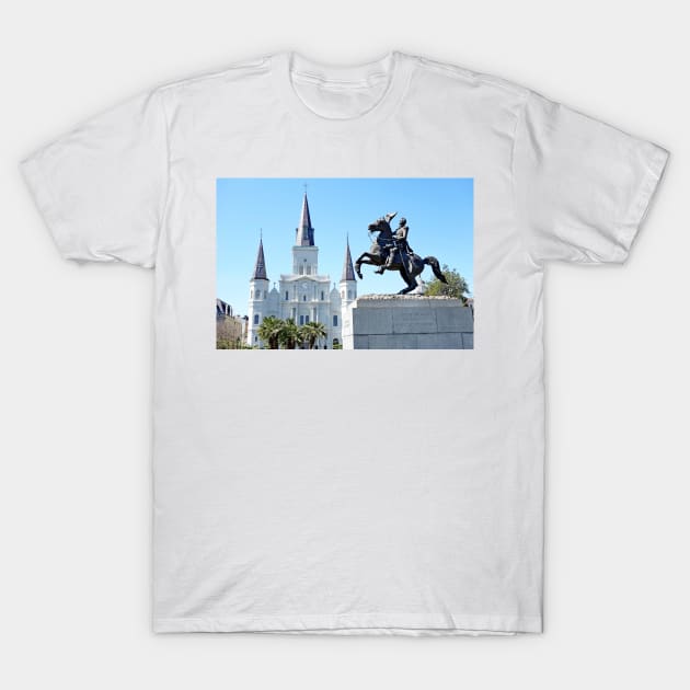 St. Louis Cathedral from Jackson Square 2 T-Shirt by bobmeyers